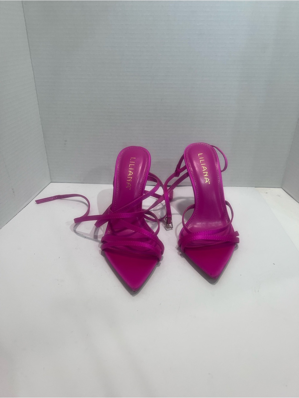Liliana Fuchsia Strappy Pointed Toe Heels